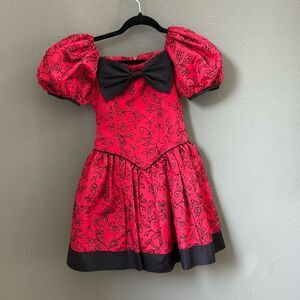 Vintage Girls Bow Poof Sleeve Fancy Dress Sz 8